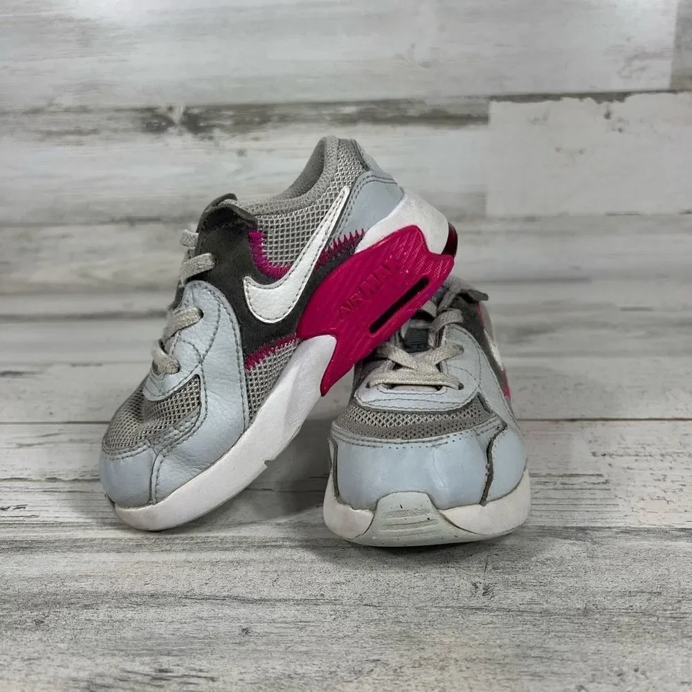 Nike Air Max 90 Emcee LTR Shoes Gray Purple‎ Toddler Kid's Sneakers US 9C